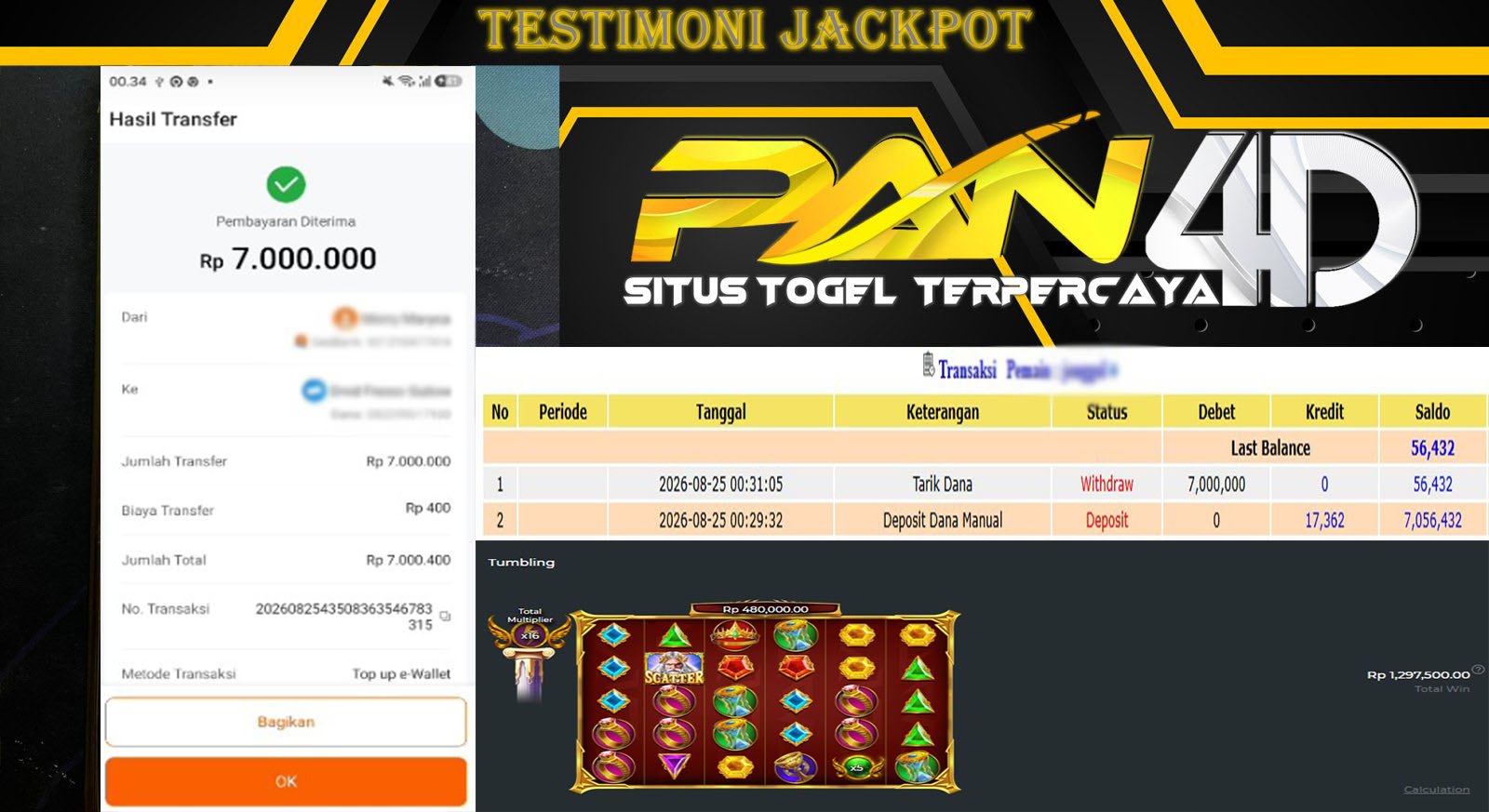 JACKPOT SLOT Gates Of Olympus Super Scatter Rp7.000.000 - LUNAS