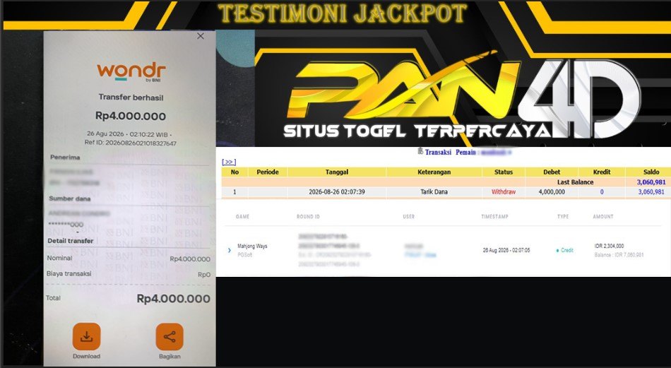JACKPOT SLOT MAHJONG WAYS Rp4.000.000 - LUNAS