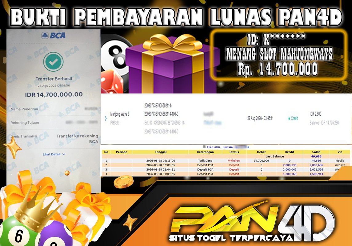 JACKPOT SLOT MAHJONG WAYS 2 DENGAN TOTAL KEMENANGAN 14.700.000