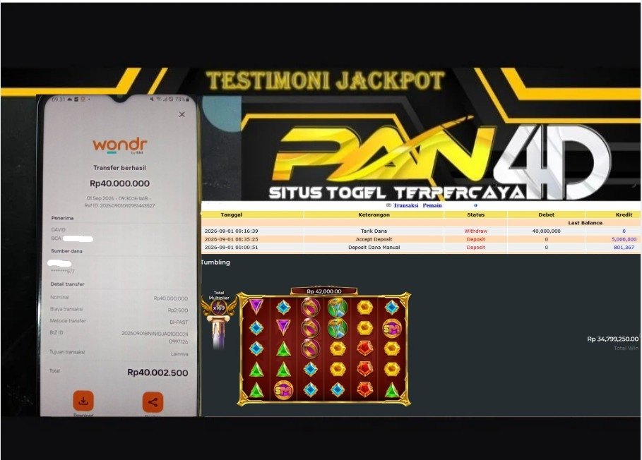 JACKPOT SLOT 50.000x Mania  Rp.40,000,000 - LUNAS