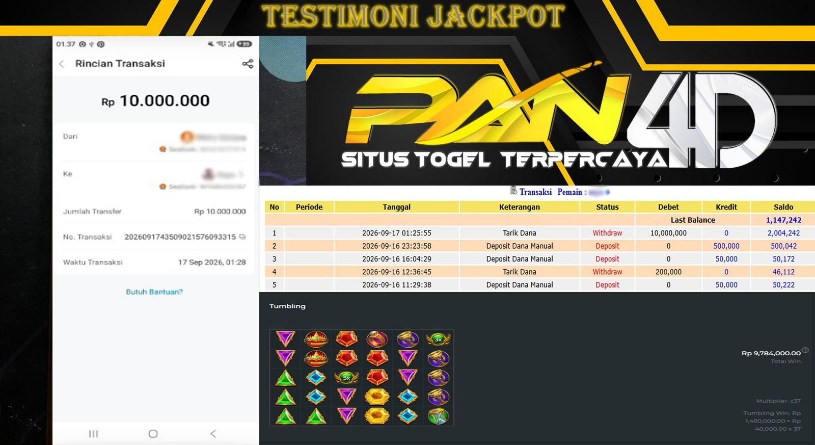JACKPOT SLOT 5000x MANIA Rp10.000.000 - LUNAS